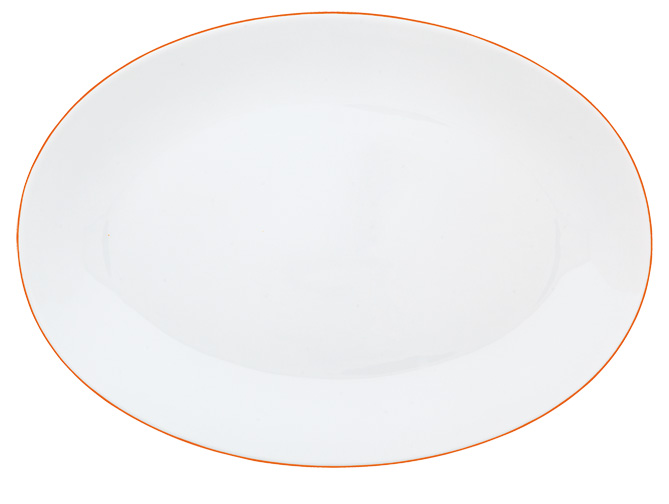 Plat ovale grand modèle orange abricot - Raynaud